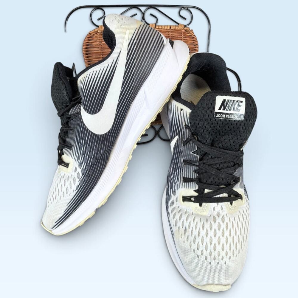 Nike Zoom Pegasus 34 Women’s Running Shoes Black White Size 8